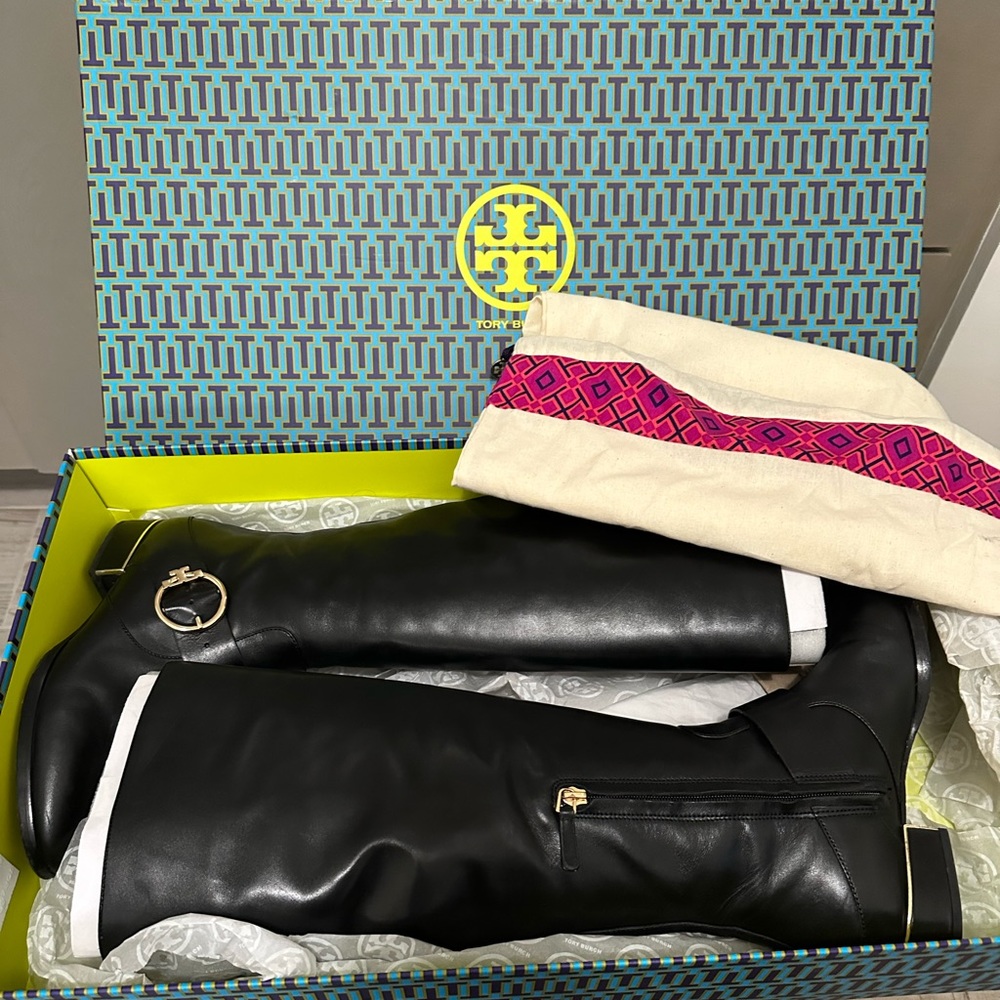 Black Boots, Tory Burch. Barely wore them, so they are pretty much new